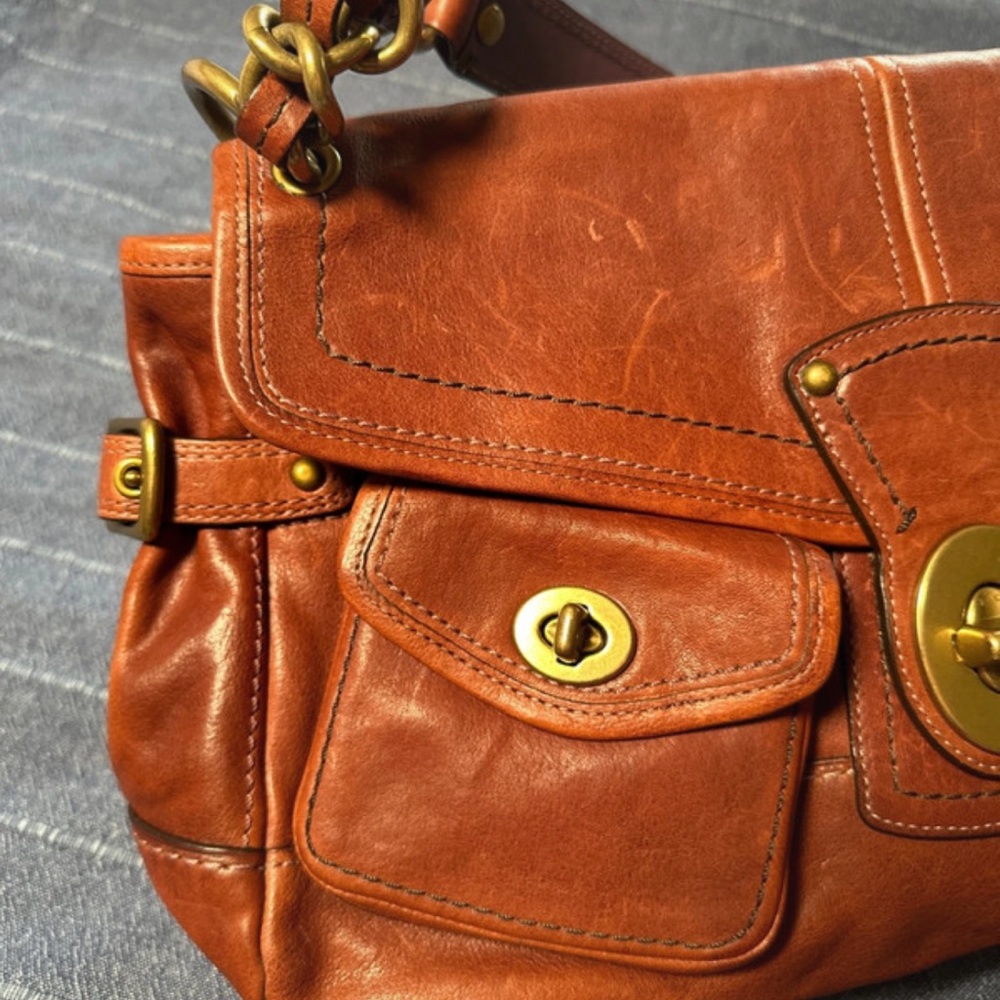 Vintage Coach 65th anniversary legacy Leigh cognac leather satchel - Picture 13 of 15